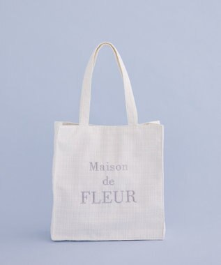 Maison de FLEUR ツイードロゴ刺繍スクエアトートバッグ