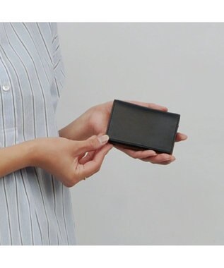 UNBILLION perche 牛革カラーコンビカードケース ブラック