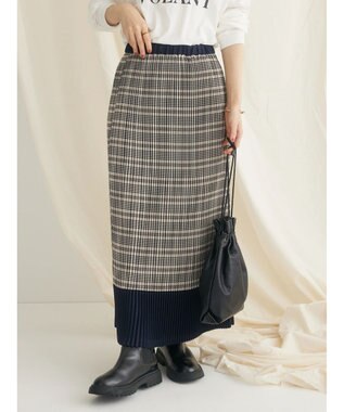 CRAFT STANDARD BOUTIQUE 配色チェックプリーツスカート Check Beige
