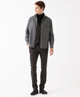 JOSEPH ABBOUD 【キングサイズ】リバーシブルチェック シャツ ブラック系