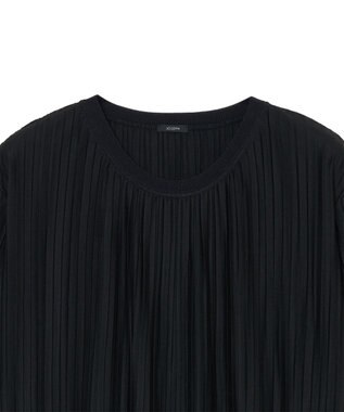 JOSEPH 【洗える】プリーテッドジャージー　ラウンドネックTシャツ Black