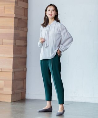 ANY 【ストレッチ/ウエストゴム】イージーケア美脚 パンツ ピーコックグリーン