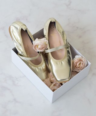 Bridget Birkin 【Bridget Birkin】エラスティックバンドスクエアバレエシューズ