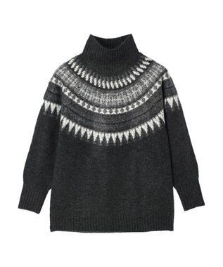 Green Parks 求心柄ニットプルオーバー Charcoal Gray