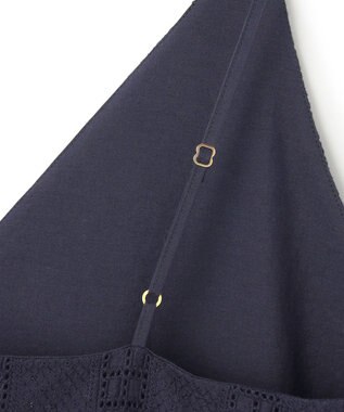 23区 【洗える】コットンエンブロイダリー オールインワン ネイビー系