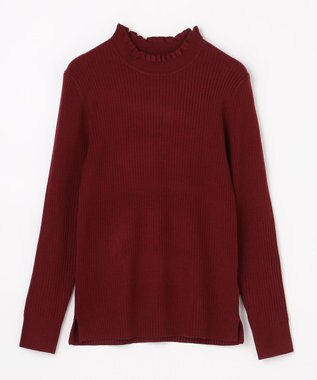 ANY L 【6色展開】フリルネックニット バーガンディ