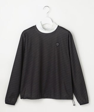 23区GOLF 【WOMEN】エアリージャージストレッチプルオーバー フェイクレイヤード ブラック系5