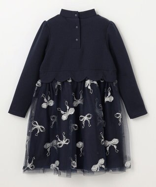 ANY KIDS ドッキングチュールワンピース ネイビー×ネイビー