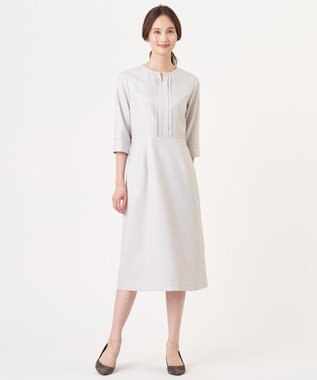 J.PRESS LADIES S 【定番人気・セットアップ対応】OXIJEWEL ストレッチ ワンピース ライトグレー系