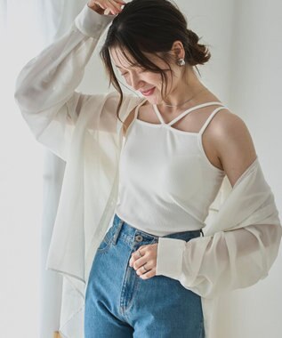 WEGO 【カップ付き】nachumoreホルターネックキャミ ホワイト