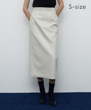 BEIGE， 【S-size】DUPHOT / フェイクレザースカート Ecru