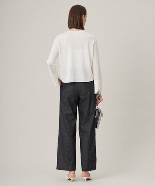 ICB 【洗える】 リネンレーヨンハイゲージ クロップドプルオーバー オフホワイト系