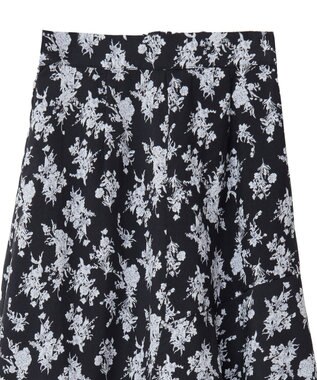 earth music&ecology フラワーアシメティアードスカート Black