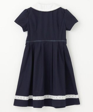 ANY KIDS 襟付き 半袖 ワンピース ネイビー