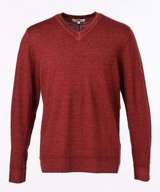 JOSEPH ABBOUD ビンテージガーメントダイ　Vネックニット レッド系