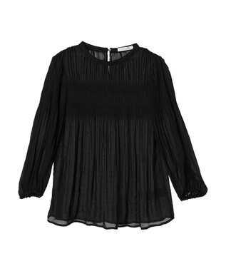 Green Parks マジョリカプリーツブラウス Black