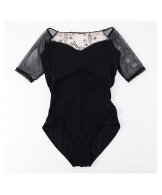 Chacott 【Nela ライン】ハーフスリーブレオタード ブラック