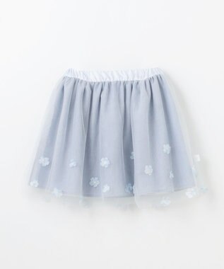 組曲 KIDS 【S-Lサイズ】ミスティフラワー スカート サックスブルー