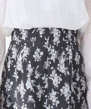 earth music&ecology フラワーアシメティアードスカート Black