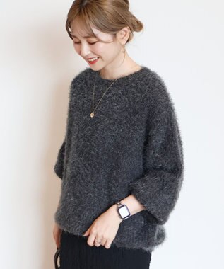 AMERICAN HOLIC フェザーゆるニットプルオーバー Charcoal Gray