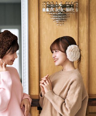 MOONBAT estaa イヤーマフラー ふわふわ ベージュ