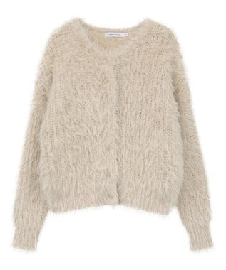 AMERICAN HOLIC シャギーニットクルーネックカーディガン Ecru