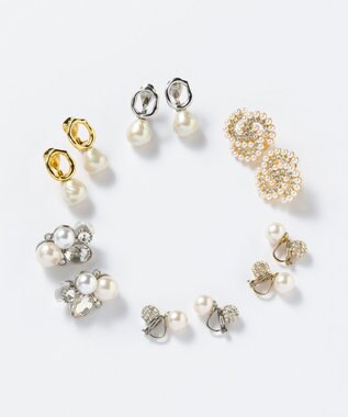 23区 パールビジュー イヤリング ゴールド系