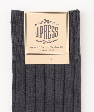 J.PRESS MEN 【定番】ハイゲージワイドストライプ リブソックス グレー系