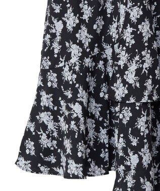 earth music&ecology フラワーアシメティアードスカート Black