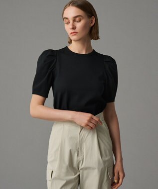 uncrave ダブルフェイスジャージー ボリュームスリーブカットソー ブラック