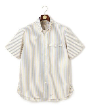 J.PRESS MEN 風が通るシアサッカーの清涼感【吸水速乾 / 高通気性】【クールマックス】サッカーストライプ シャツ / B.D. イエロー系1