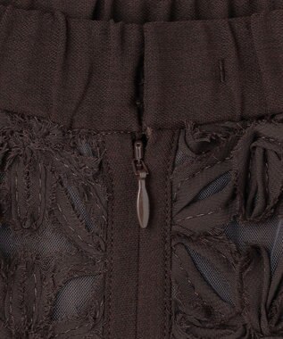 自由区 【カタログ掲載】テープエンブロイダリー スカート ブラウン