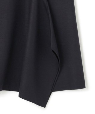 23区 S ウール圧縮スムース アシンメトリー フレアスカート ダークネイビー