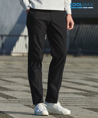 GOTAIRIKU 仕事で着られる綿パン【吸水速乾/ストレッチ/折り目加工】クールマックスコットンパンツ_ノータック（25年モデル） ブラック/25年限定色