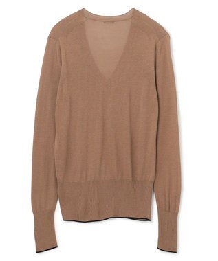 JOSEPH リファインド コットンシルク　ロングスリーブニット Frozen Mocha