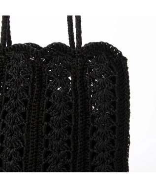 UNBILLION cachecache 切り替え松葉編みトートバッグ ブラック