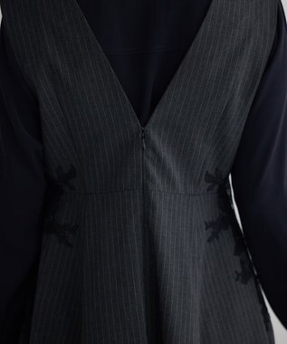 YECCA VECCA フラワーレースジャンスカ Stripe