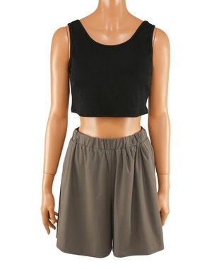 San-ai Resort（三愛水着楽園） ★新色ブラック×ライトグレー入荷【UPF50＋】シャツ・ショートパンツ付き４点セット　9M・11L　【San-ai Resort（サンアイリゾート）】 カーキ×ブラック