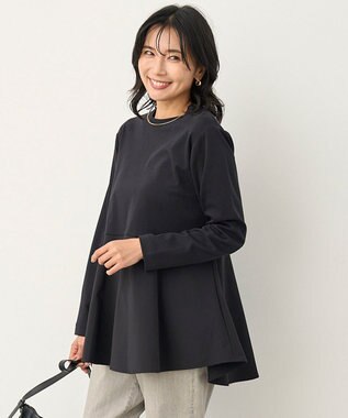 UNFILO L ペプラムコンビ ロンT ブラック