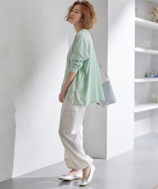 23区 【Oggi4月号掲載/洗える】シルキーストレッチ パラシュートパンツ アイボリー系