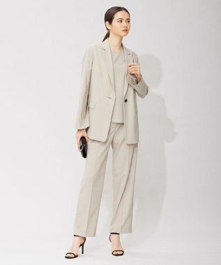 ICB 【洗える】 サマーウールトロ テーラードジャケット ライトオリーブ系