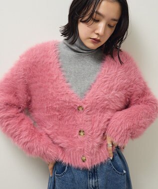 Green Parks ・Ｐｅｔｉｔ　Ｆｌｅｕｒ　シャギーニットカーディガン Pink