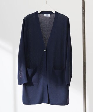 J.PRESS LADIES L 【洗える】Vis/Peスパーク ミディ丈 カーディガン ネイビー系