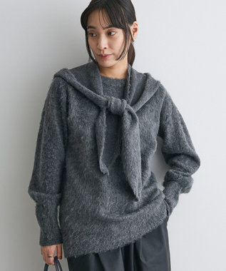 CRAFT STANDARD BOUTIQUE フードストール付きニットプルオーバー