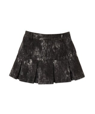 WEGO ウオッシュドプリーツミニスカート ブラック