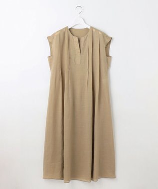 自由区 【カタログ掲載・接触冷感・洗える】シアーラミーローンフレンチスリーブ ワンピース ベージュ