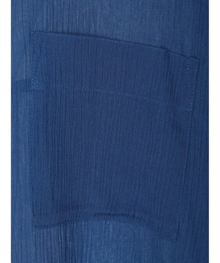 earth music&ecology レーヨンポケットシャツチュニック Blue