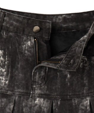 WEGO ウオッシュドプリーツミニスカート ブラック