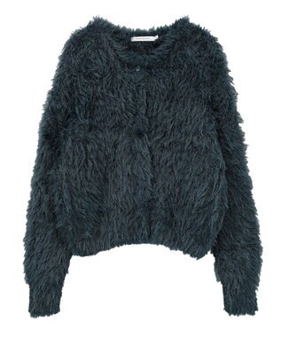 AMERICAN HOLIC シャギーニットクルーネックカーディガン Blue Green