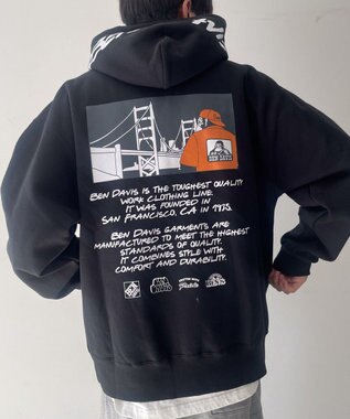 WEGO BENDAVISブリッジグラフィックプルパーカー ブラック